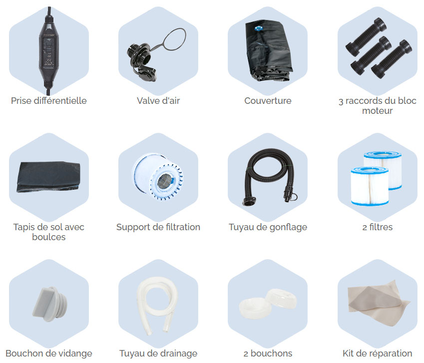 Spa Gonflable NetSpa Silver 5-6 Places 8 Equipements Spa NetSpa Silver