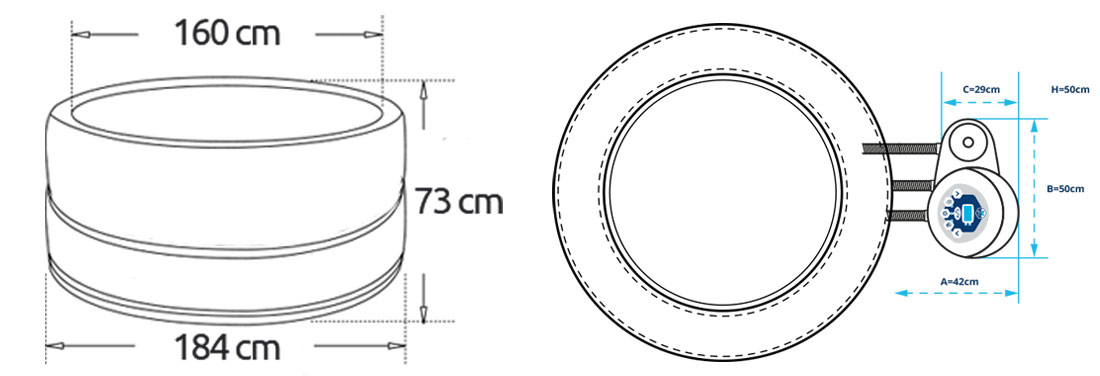 Dimensions pour Spa Vita Premium NetSpa