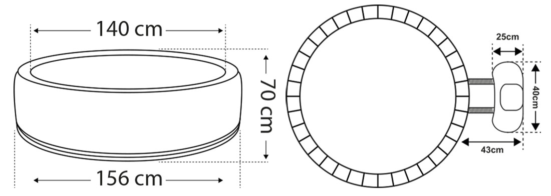 Dimensions pour Spa Vita NetSpa