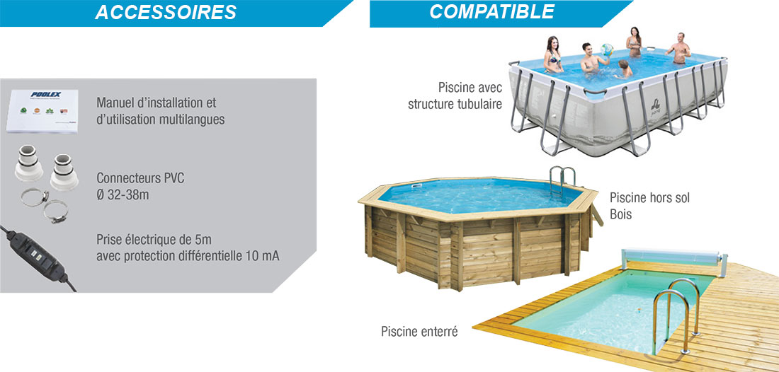 Pompe à chaleur piscine hors sol Poolex Mag réversible