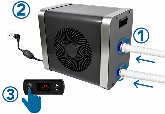 Installation Plug & Play en 3 étapes pour la pompe à chaleur piscine Nano JB Poolex