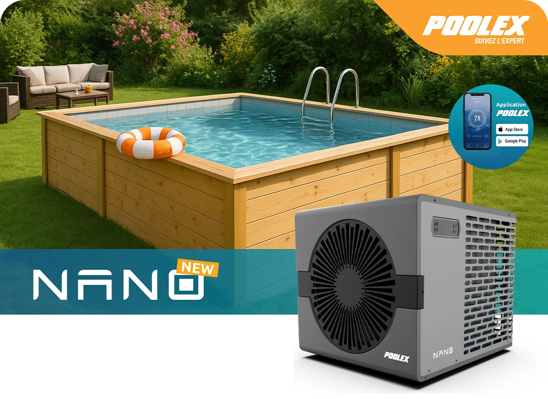 Pompe à chaleur piscine Poolex Nano New réversible et connectée