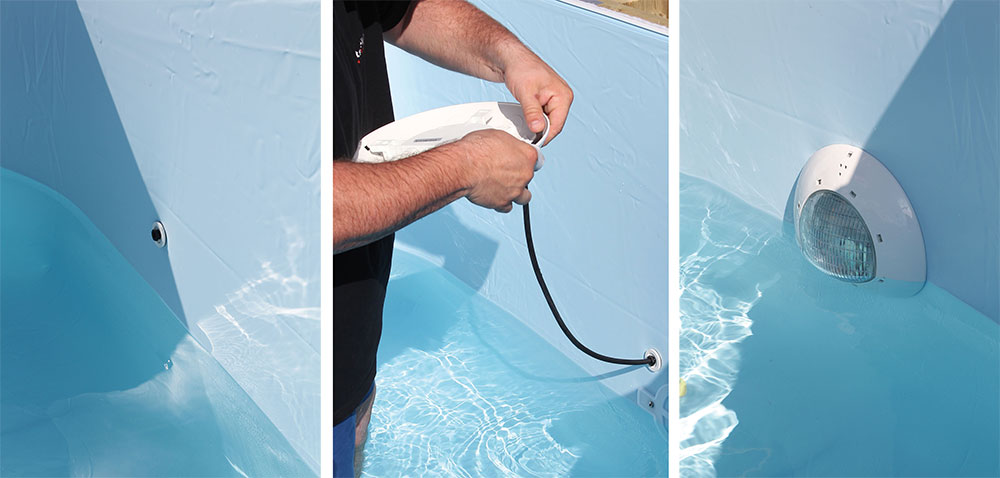 Spot Ubbink pour piscine en bois