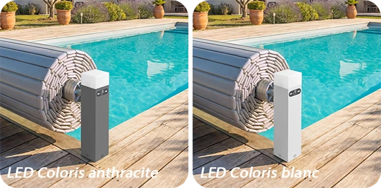 2 modèles Plots pour volet piscine Linea Cover Light avec lumière LED intégré