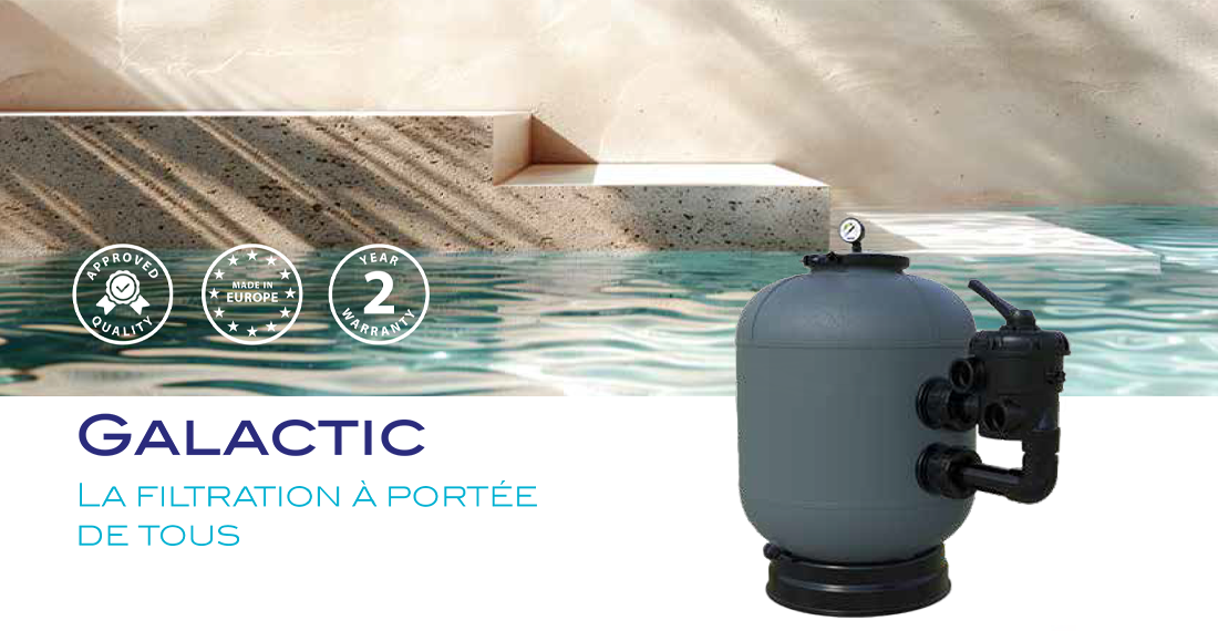 Gamme de filtres à sable Galactic Side Astralpool en polyéthylène haute densité soufflé