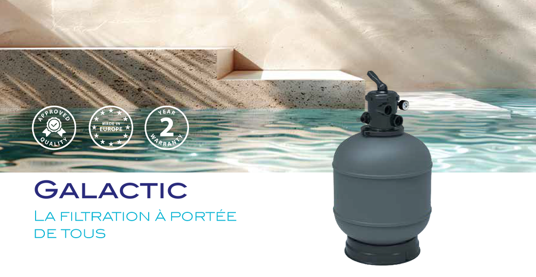 Filtre à sable piscine Astralpool Galactic Top pour piscines résidentielles