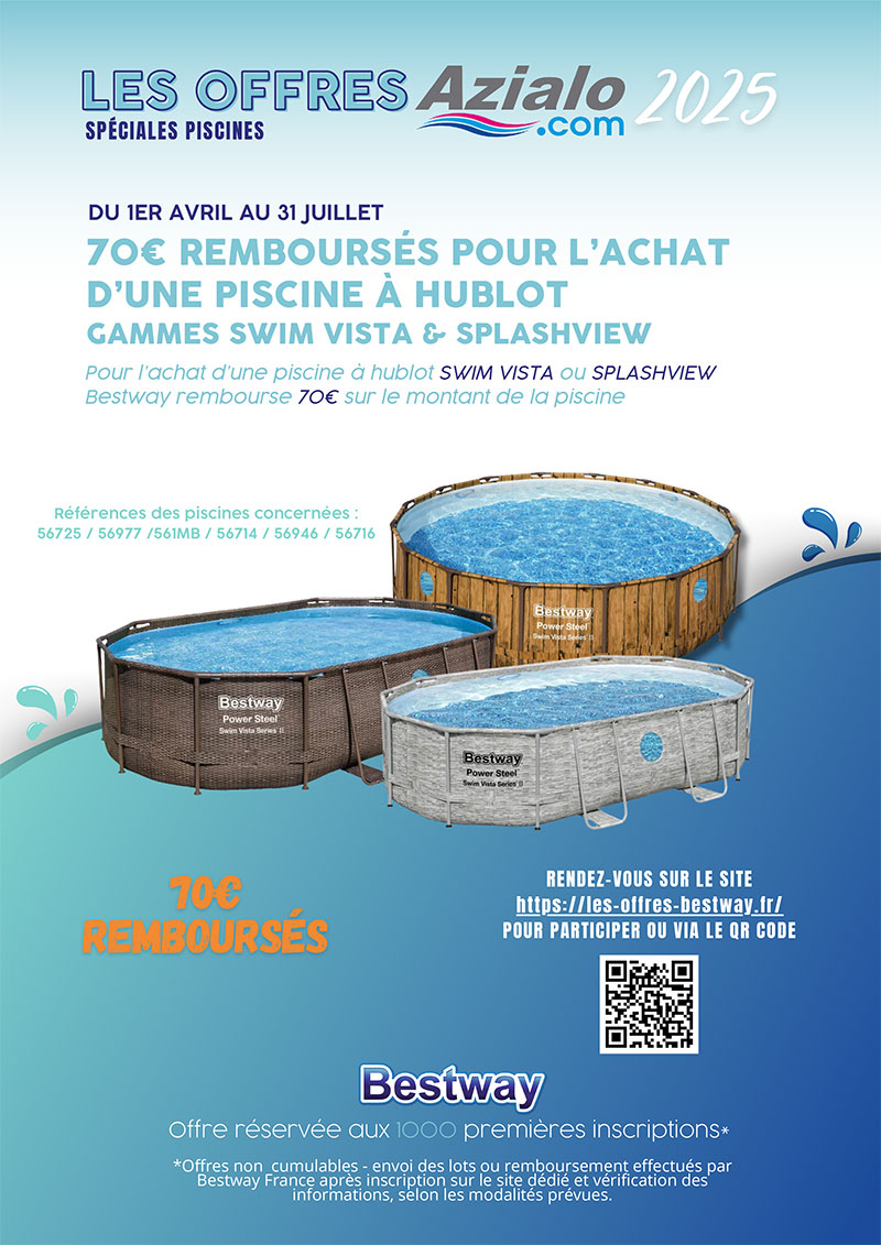 70€ remboursés pour l'achat d'une piscine Bestway