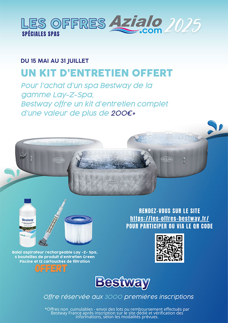 200€ d'accessoires Offerts pour l'achat d'un spa Bestway