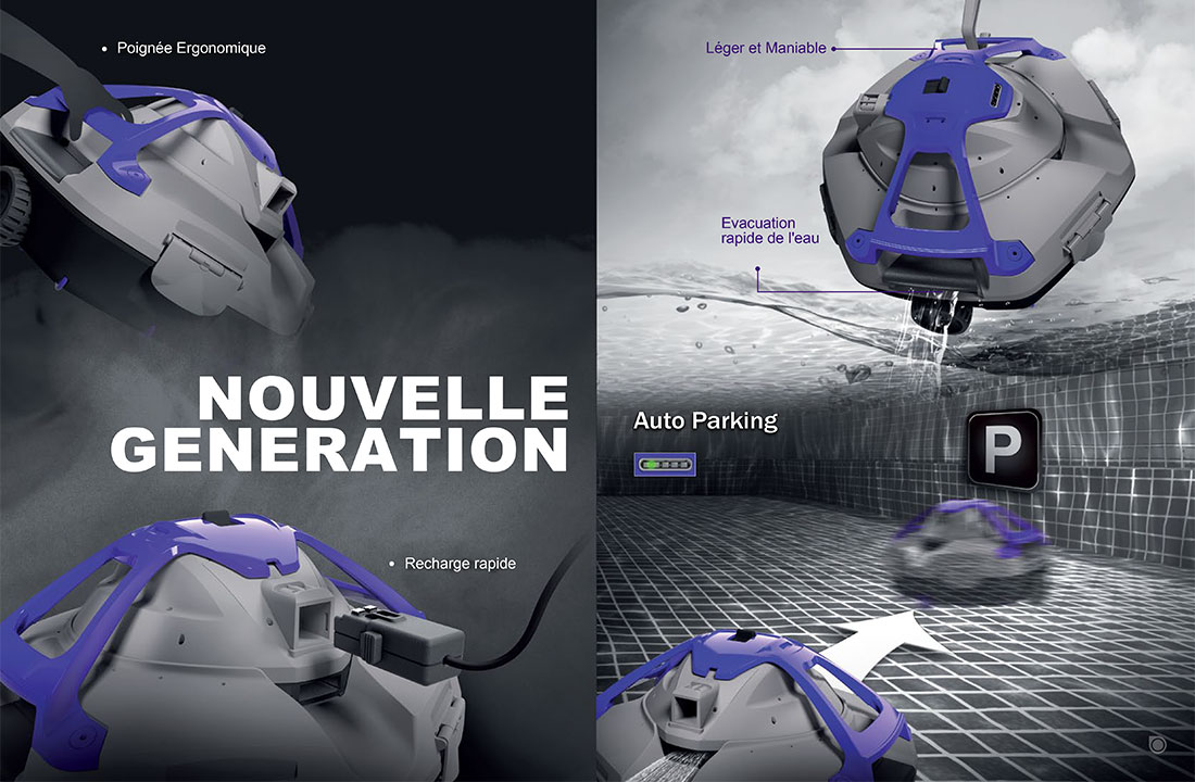 Avantages du robot piscine sans fil Metara RC48