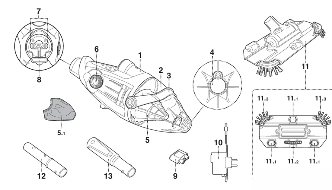 Schéma éclaté des pièces détachées Voltera 25 Kokido EV25