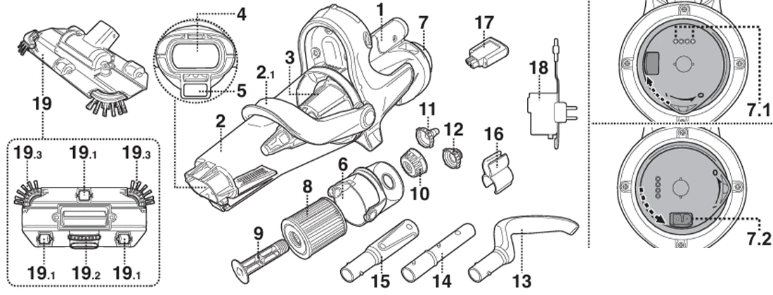 Schéma éclaté pièces détachées Voltera 60 Kokido EV60