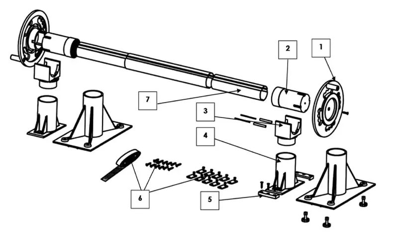 Schéma éclaté pièces détachées enrouleur bâche à bulles Luxe Ubbink 7514022