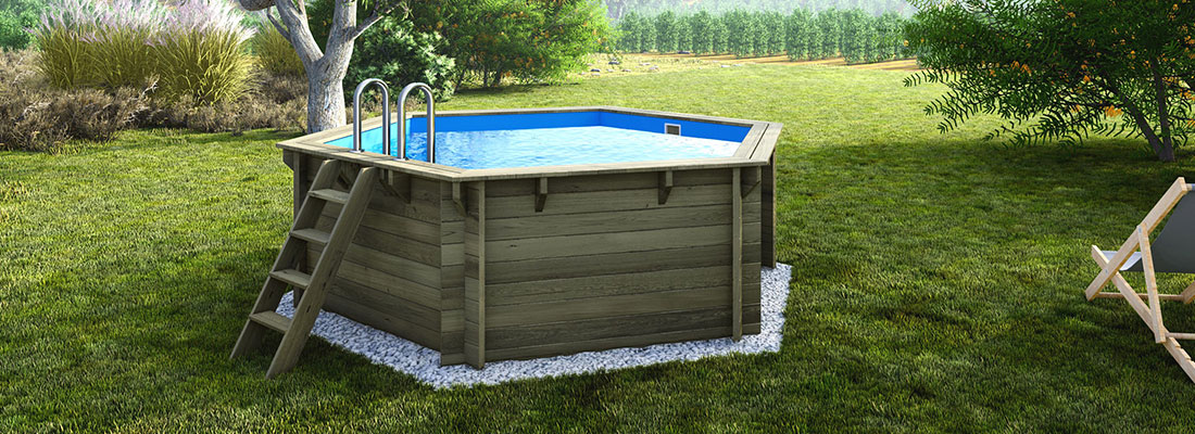 Piscine bois hexagonale Altanka 4,10 x h1,17m