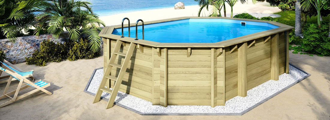 Piscine bois octogonale Altanka 5,86 x 3,86 h1,20m