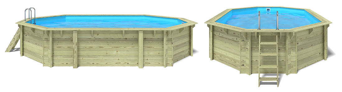 Piscine bois octogonale Altanka 6,57 x 4,07 h1,20m
