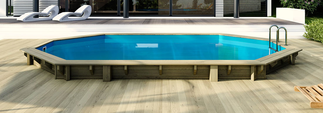 Piscine bois ovale Altanka 6,57 x 4,07 h1,20m