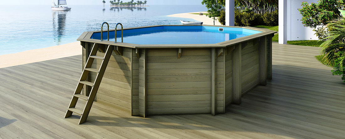 Piscine bois Altanka ovale 6,53 x 4,41 h1,45m