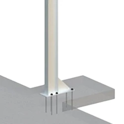 Sabots à visser sur la dalle béton de la piscine bois Altanka