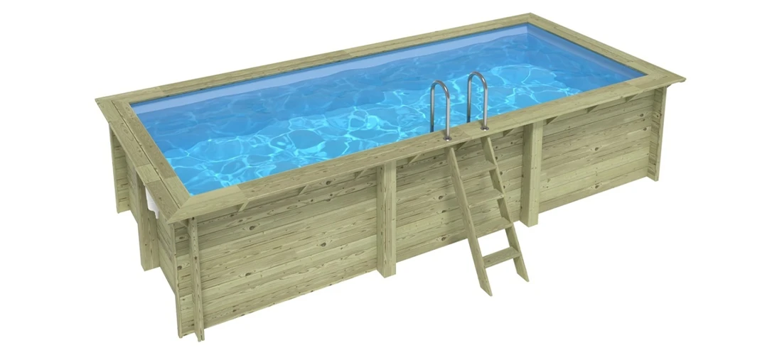 Piscine bois rectangualire Altanka Aqua 6,10 x 2,85 x h1,31m en vue d'ensemble