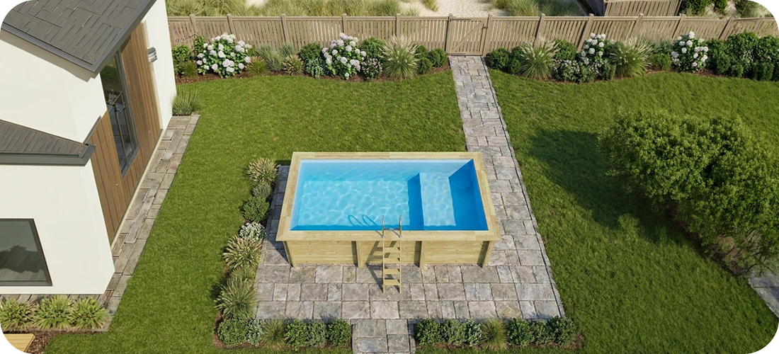 Piscine bois rectangulaire Altanka Aqua 6,10 x 2,85 x h1,31m