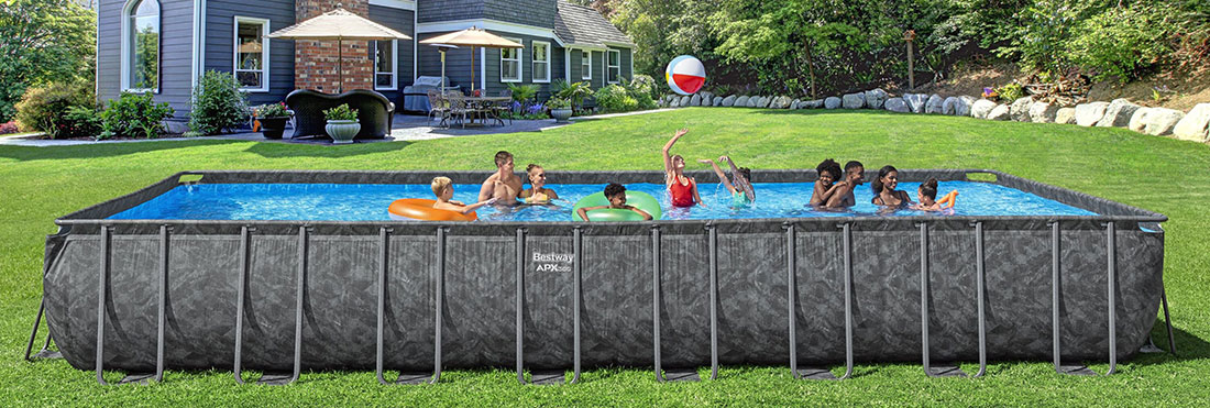 Piscine tubulaire APX 365 Bestway 9,56 x 4,88 x h1,32m rectangulaire