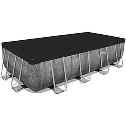 Couverture pour piscine Bestway rectangulaire Power Steel aspect rotin