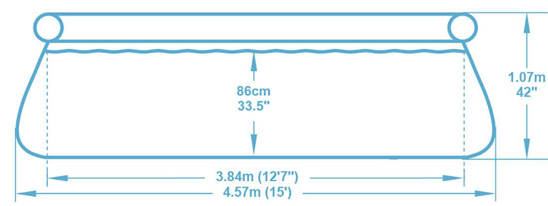 Dimensions Bestway Fast Set Rotin 4,57 x h1,07m