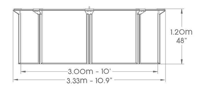 Dimensions Hydrium 3,00 x h1,20m