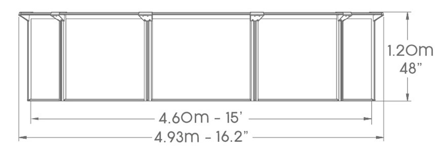 Dimensions Hydrium 4,60 x h1,20m