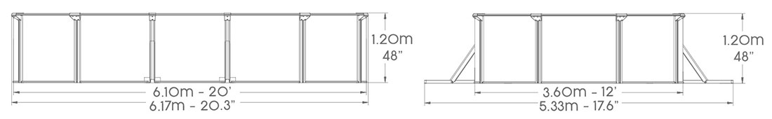 Dimensions Hydrium 6,10 x 3,60 x h1,20m