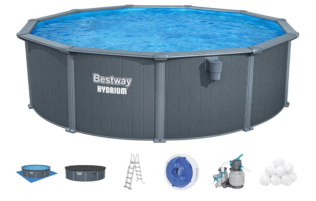 Piscine acier Bestway Hydrium ronde 4,88 x h1,32m avec équipements