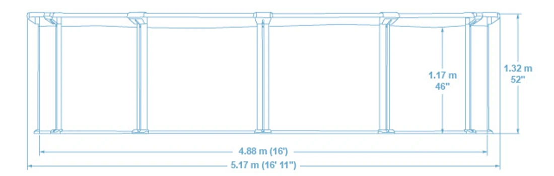 Dimensions piscine acier Hydrium 365 Bestway ronde 4,88 x h1,32m