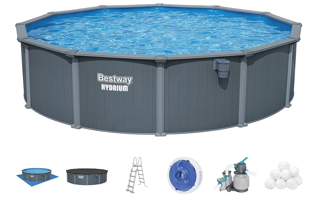 Piscine acier Bestway Hydrium ronde 5,49 x h 1,32 m avec ses équipements inclus