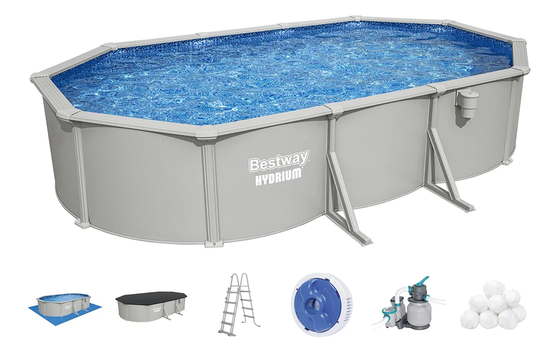 Piscine acier Bestway Hydrium 365 ovale 6,10 x 3,66 x h1,22m et accessoires fournis
