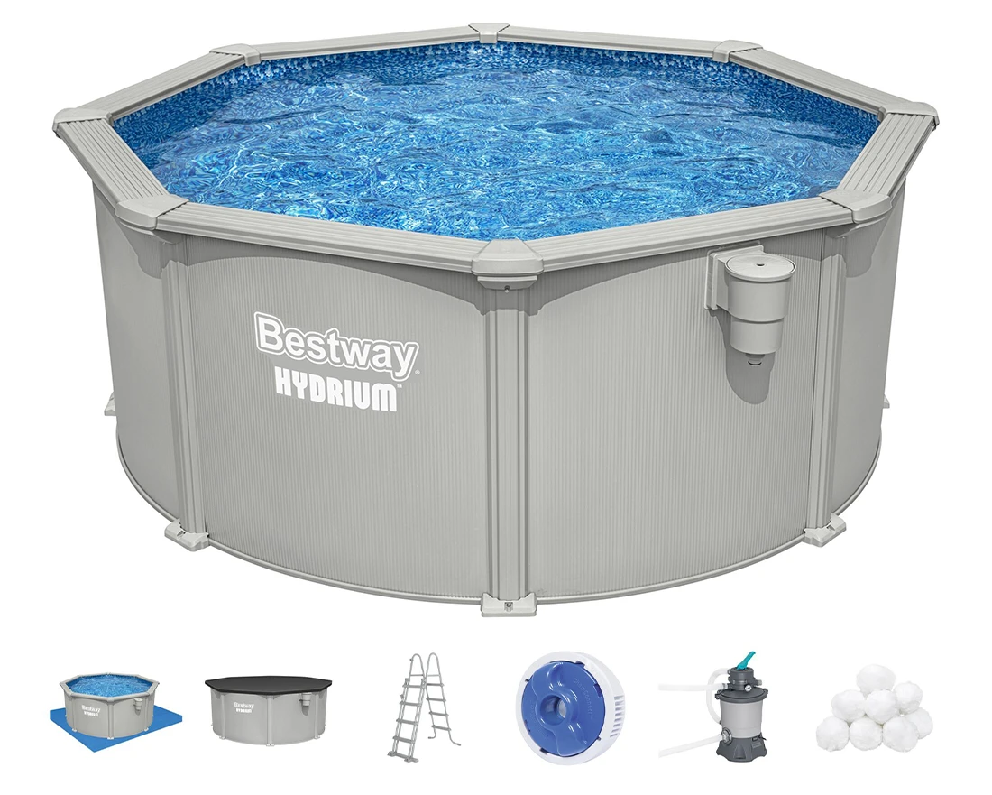 Piscine acier Bestway Hydrium 3,05 x h1,22m ronde avec ses équipements inclus