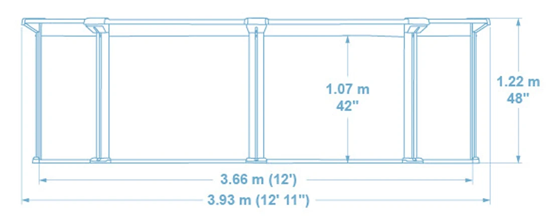 Dimensions Hydrium 3,66 x h1,22m Bestway 4 saisons ronde