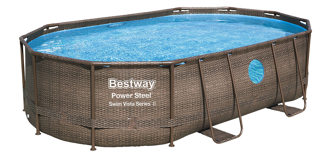 Piscine tubulaire Bestway ovale Power Steel Swim Vista 4,00 x 2,00 x h1,00m