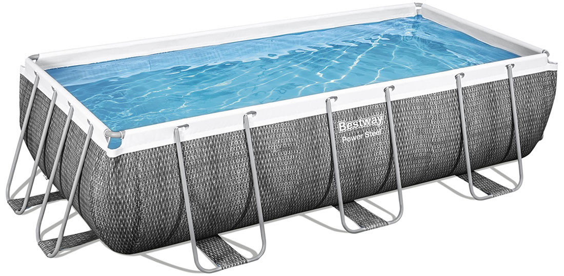 Piscine tubulaire Bestway Power Steel 4,04 x 2,01 x h1,00 aspect rotin