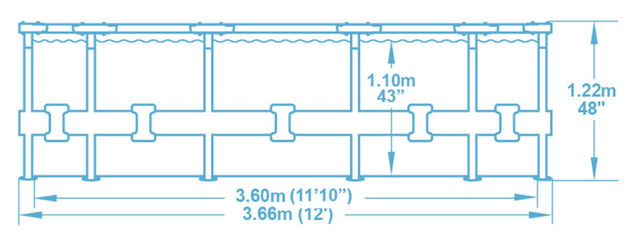 Piscine tubulaire Bestway ronde Steel Pro Max 3,66 x h1,22m