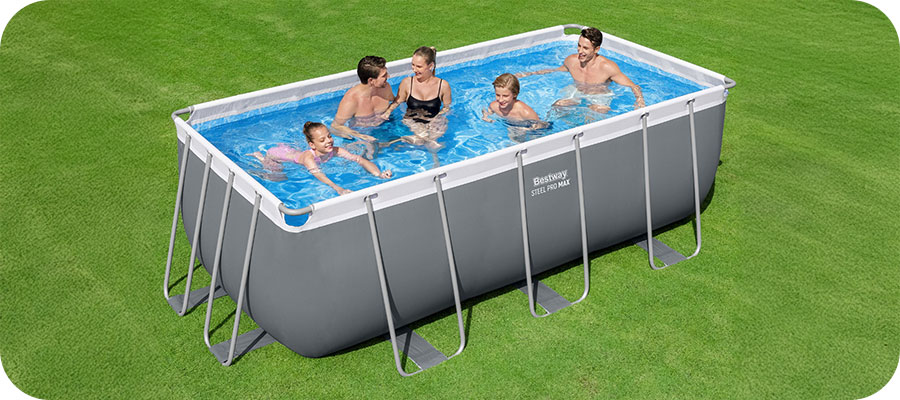 Piscine tubulaire Bestway rectangulaire Steel Pro Max 4,12 x 2,01 x h1,22m