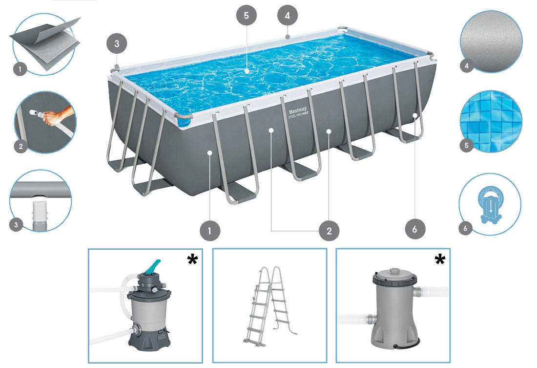 Equipements piscine Bestway Steel Pro Max 4,12 x 2,01 x h1,22m