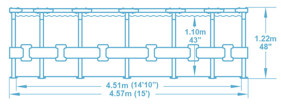 Piscine tubulaire Bestway ronde Steel Pro Max 4,57 x h1,22m