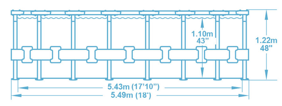 Piscine tubulaire Bestway ronde Steel Pro Max 5,49 x h1,22m