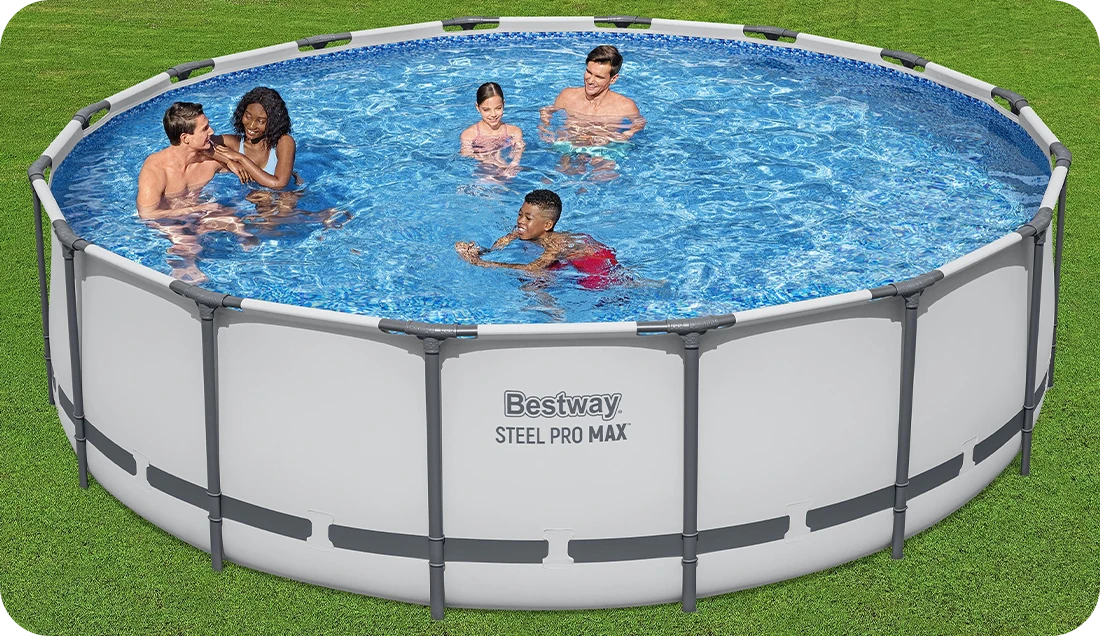 Vue d'ensemble piscine tubulaire Bestway ronde Steel Pro Max 4,88 x h1,22m