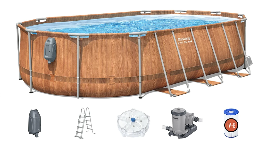 Equipements piscine Bestway Steel Pro Max Comfort Jet 6,10 x 3,66 x h1,22m et ses accessoires