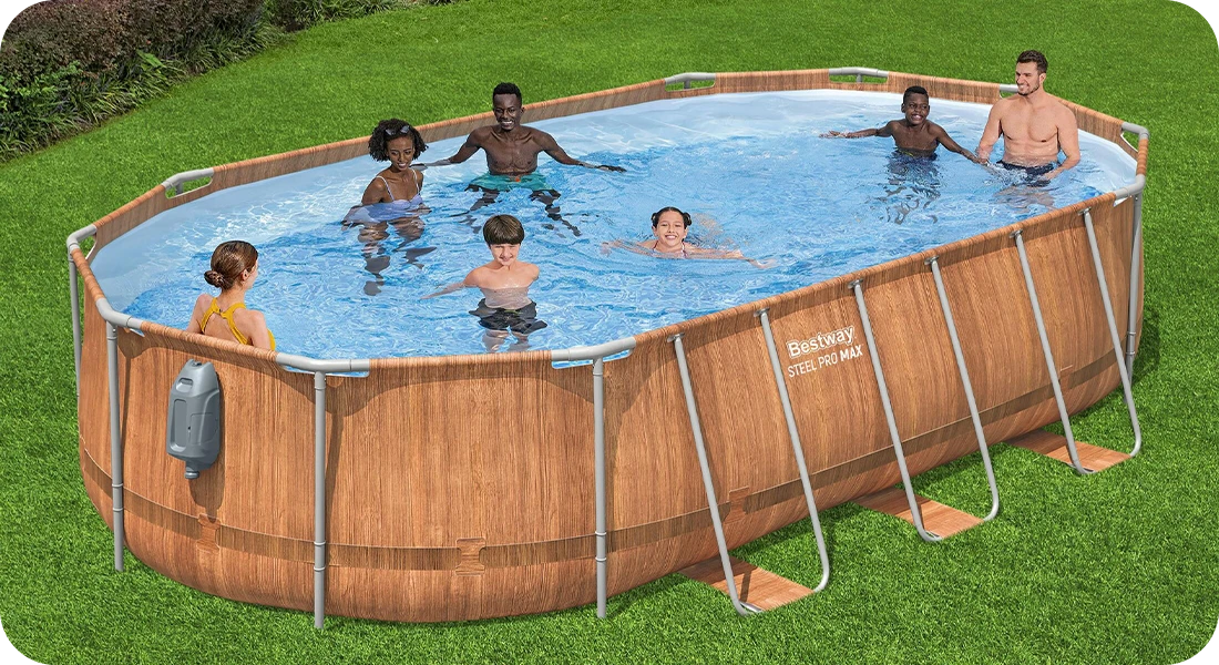 Piscine tubulaire Bestway rectangulaire Steel Pro Max Comfort Jet 6,10m x 3,66mh1,22m