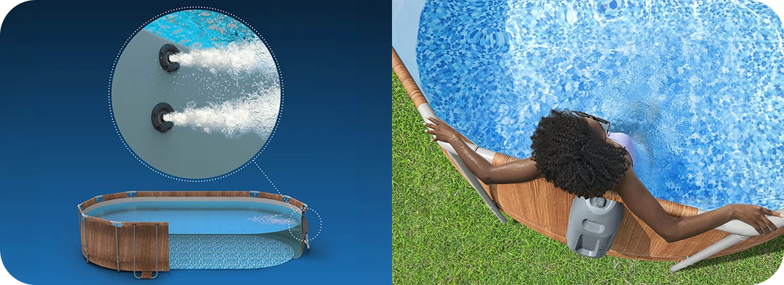 Technologie Comfort Jet pour piscine Bestway  ovale Steel Pro Max 610x366 h1,22m