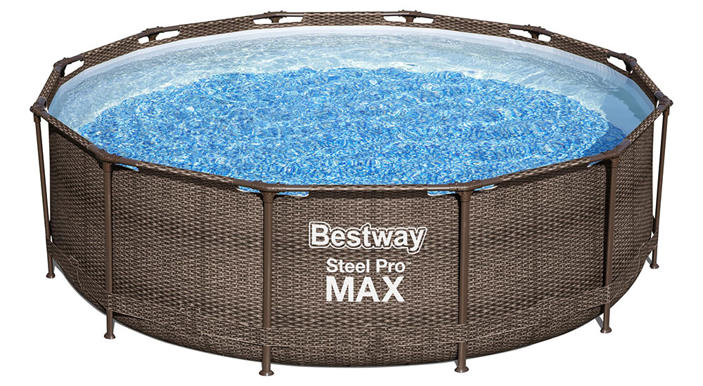 Piscine tubulaire Bestway ronde Steel Pro Max 3,66 x h1,00m décor rotin