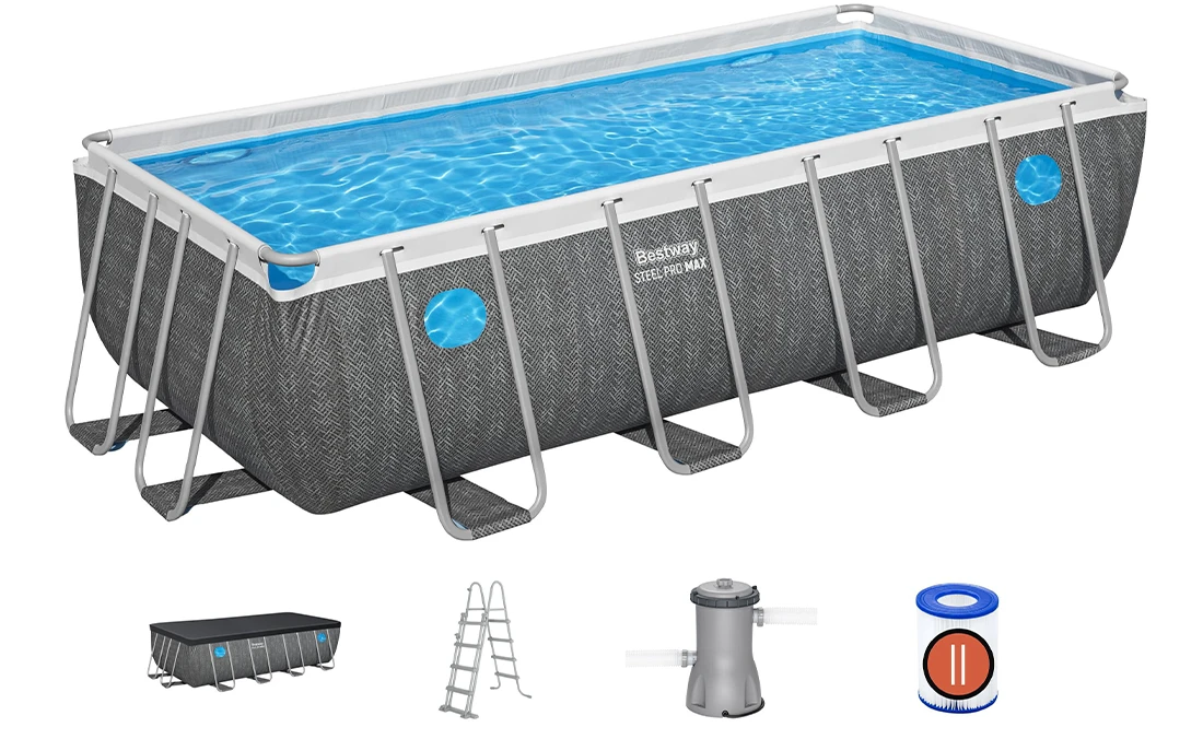 Equipements piscine Bestway Steel Pro Max Splashview 4,88 x 2,44 x h1,22m rectangulaire