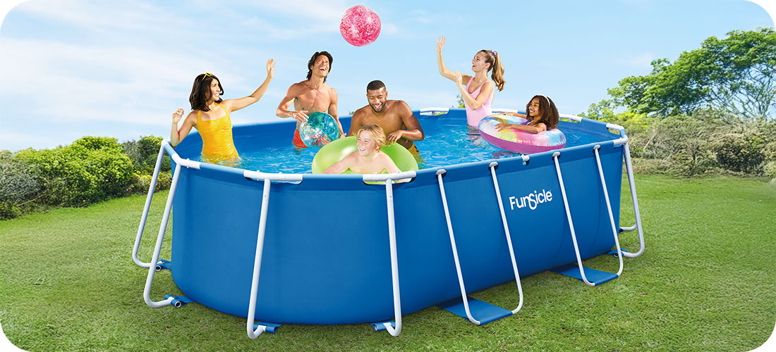 Piscine tubulaire ovale FunSicle Activity 4,24 x 2,50 x h1,00m